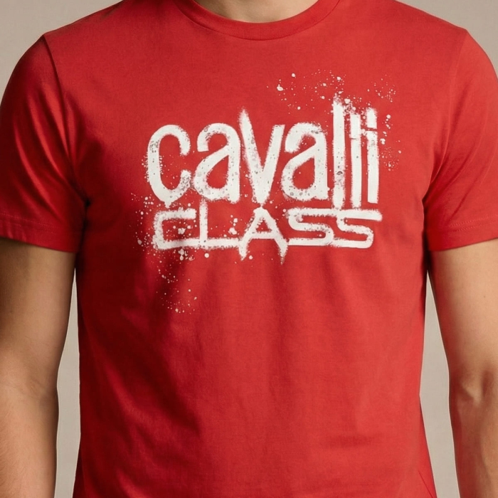Tricou barbati Cavalli Class rosu model CA-28575 [3]