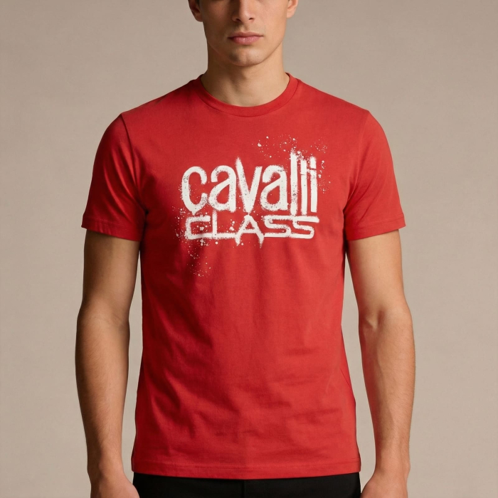 Tricou barbati Cavalli Class rosu model CA-28575 [2]