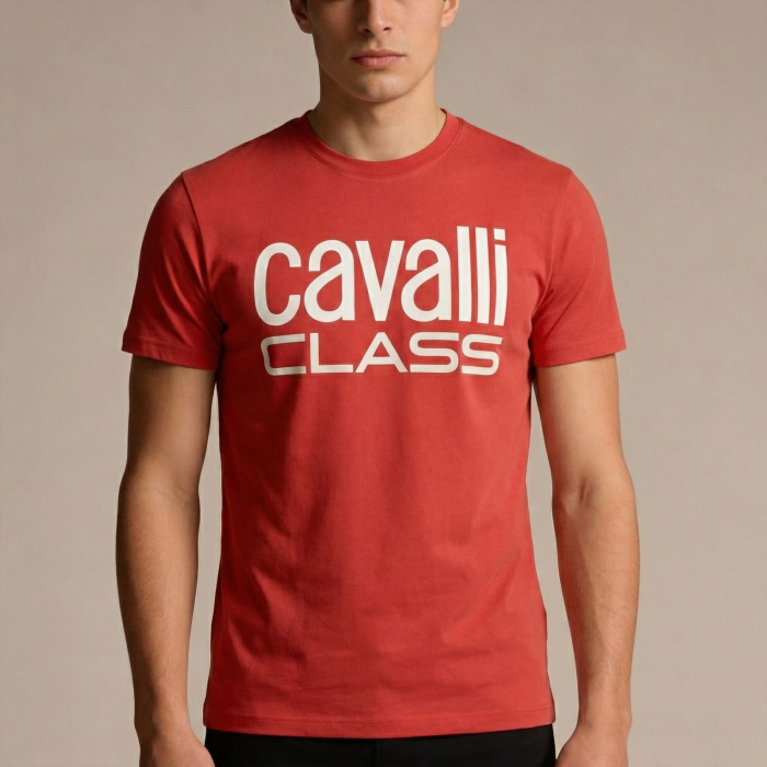 Tricou barbati Cavalli Class rosu model CA-28576 [2]
