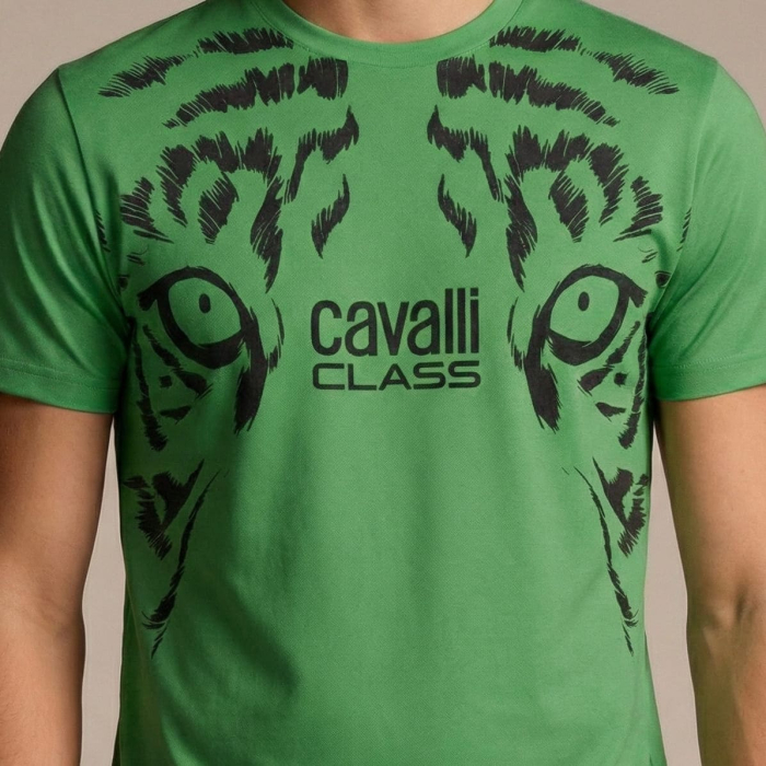 Tricou barbati Cavalli Class verde model CA-28581 [3]