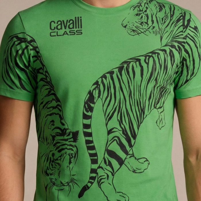 Tricou barbati Cavalli Class verde model CA-28582 [3]