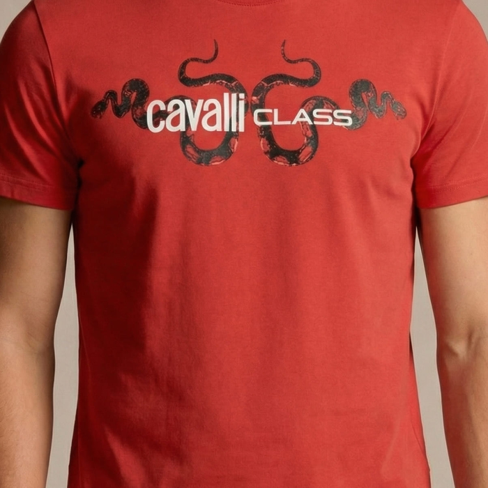 Tricou barbati Cavalli Class rosu model CA-28584 [3]