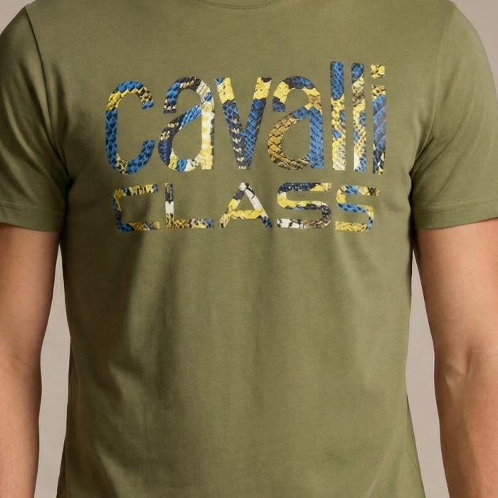 Tricou barbati Cavalli Class verde model CA-28585 [3]