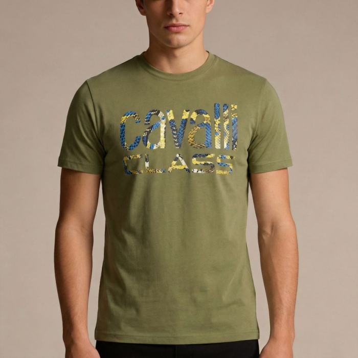 Tricou barbati Cavalli Class verde model CA-28585 [2]