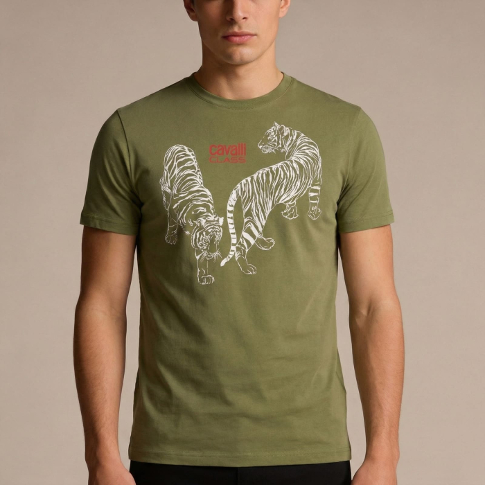 Tricou barbati Cavalli Class verde model CA-28588 [2]