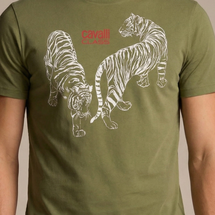 Tricou barbati Cavalli Class verde model CA-28588 [3]