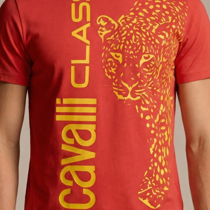 Tricou barbati Cavalli Class rosu model CA-28589 [3]