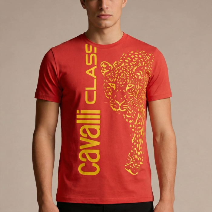 Tricou barbati Cavalli Class rosu model CA-28589 [2]