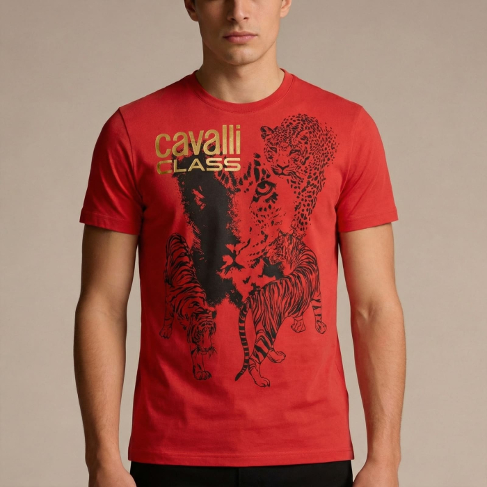 Tricou barbati Cavalli Class rosu model CA-28590 [2]