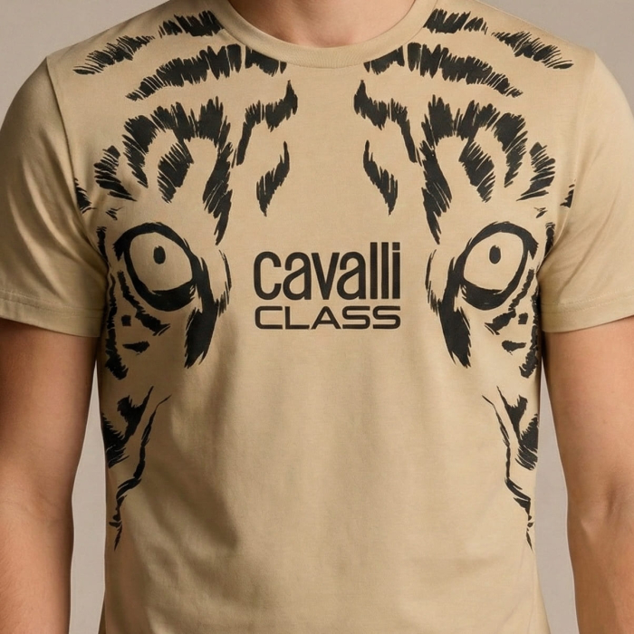 Tricou barbati Cavalli Class bej model CA-28592 [3]