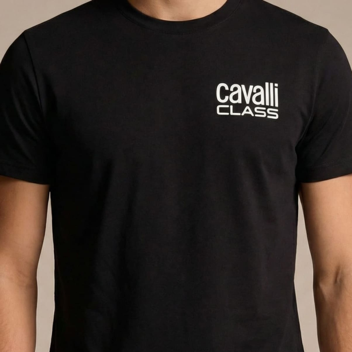 Tricou barbati Cavalli Class negru model CA-28596 [3]
