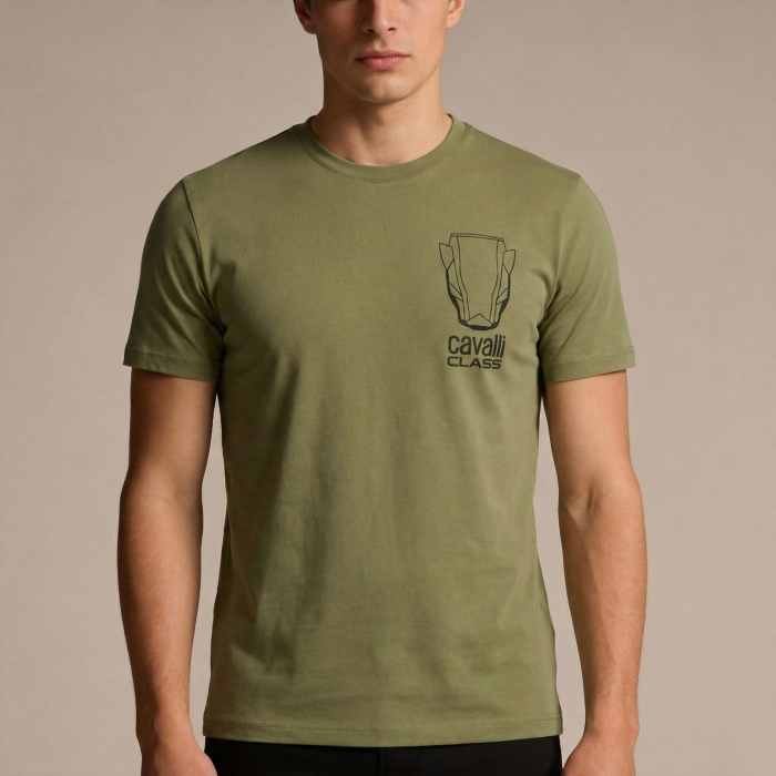 Tricou barbati Cavalli Class verde model CA-28598 [2]