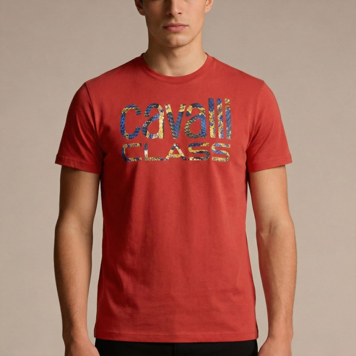 Tricou barbati Cavalli Class rosu model CA-28601 [2]