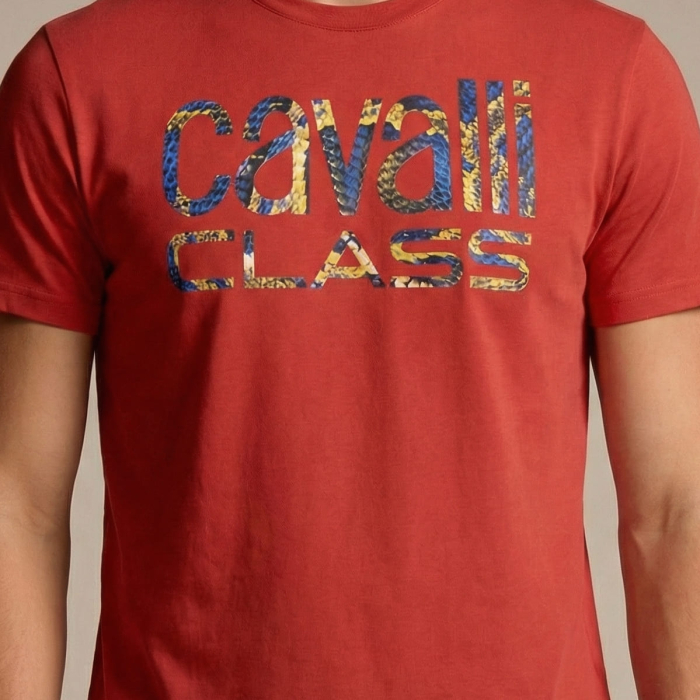 Tricou barbati Cavalli Class rosu model CA-28601 [3]