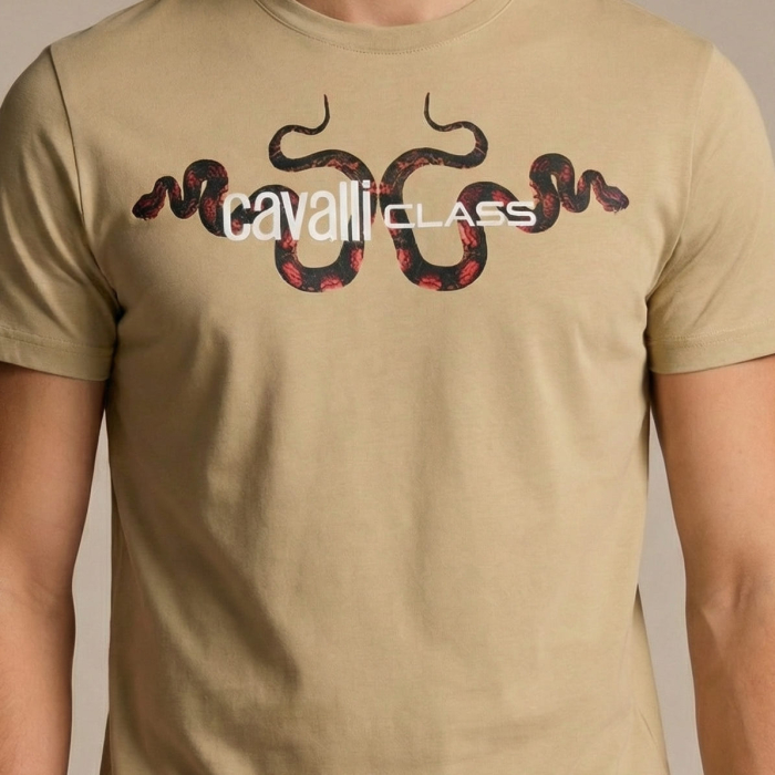 Tricou barbati Cavalli Class bej model CA-28603 [3]