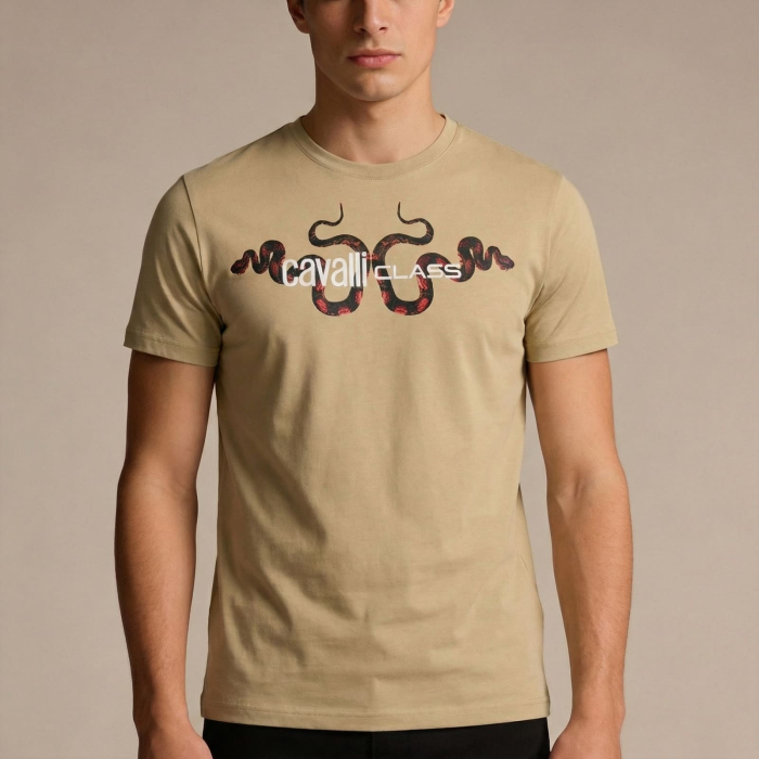 Tricou barbati Cavalli Class bej model CA-28603 [2]