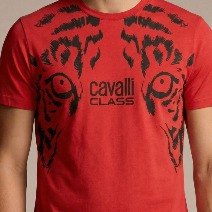 Tricou barbati Cavalli Class rosu model CA-28605 [3]