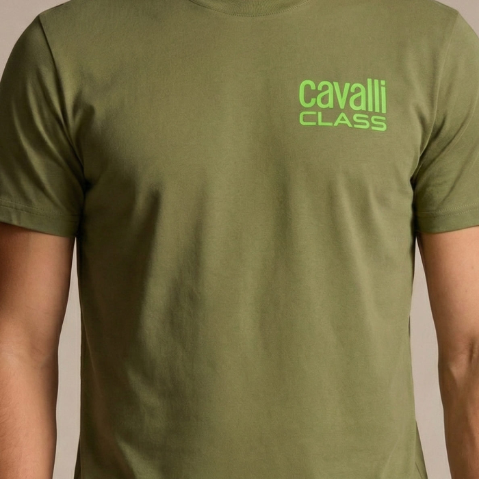 Tricou barbati Cavalli Class verde model CA-28608 [3]