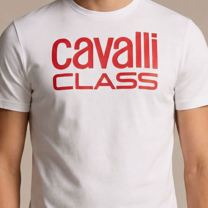 Tricou barbati Cavalli Class alb model CA-28609 [3]