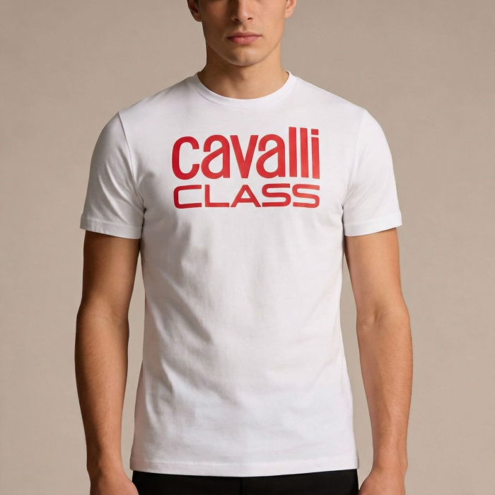 Tricou barbati Cavalli Class alb model CA-28609 [2]