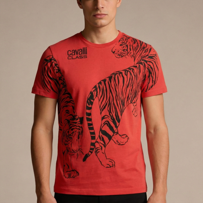 Tricou barbati Cavalli Class rosu model CA-28615 [2]
