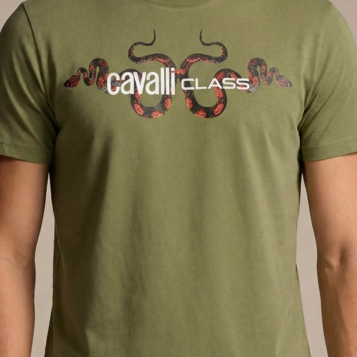 Tricou barbati Cavalli Class verde model CA-28616 [3]