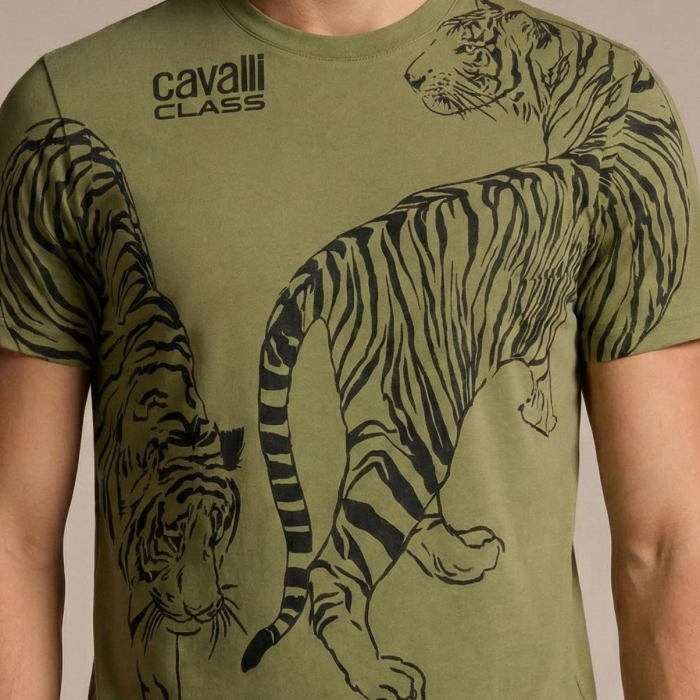 Tricou barbati Cavalli Class verde model CA-28620 [3]