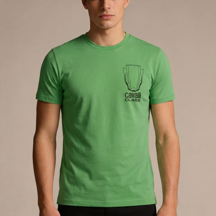 Tricou barbati Cavalli Class verde model CA-28633 [2]