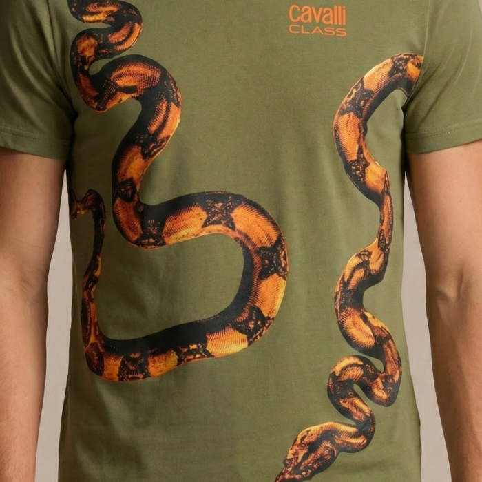 Tricou barbati Cavalli Class verde model CA-28637 [3]