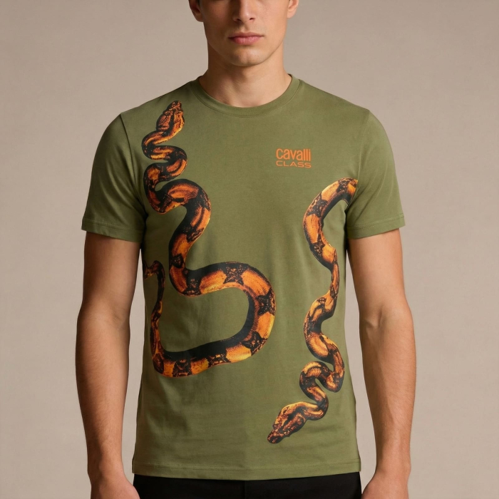 Tricou barbati Cavalli Class verde model CA-28637 [2]
