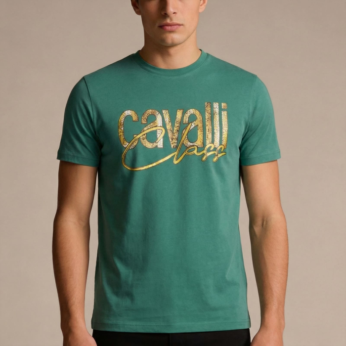 Tricou barbati Cavalli Class verde model CA-36603 [2]