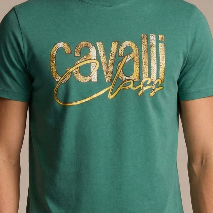 Tricou barbati Cavalli Class verde model CA-36603 [3]