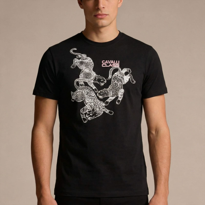 Tricou barbati Cavalli Class negru model CA-36637 [2]