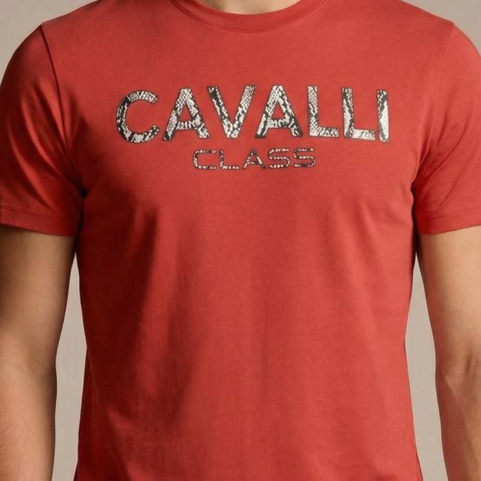 Tricou barbati Cavalli Class rosu model CA-36639 [3]