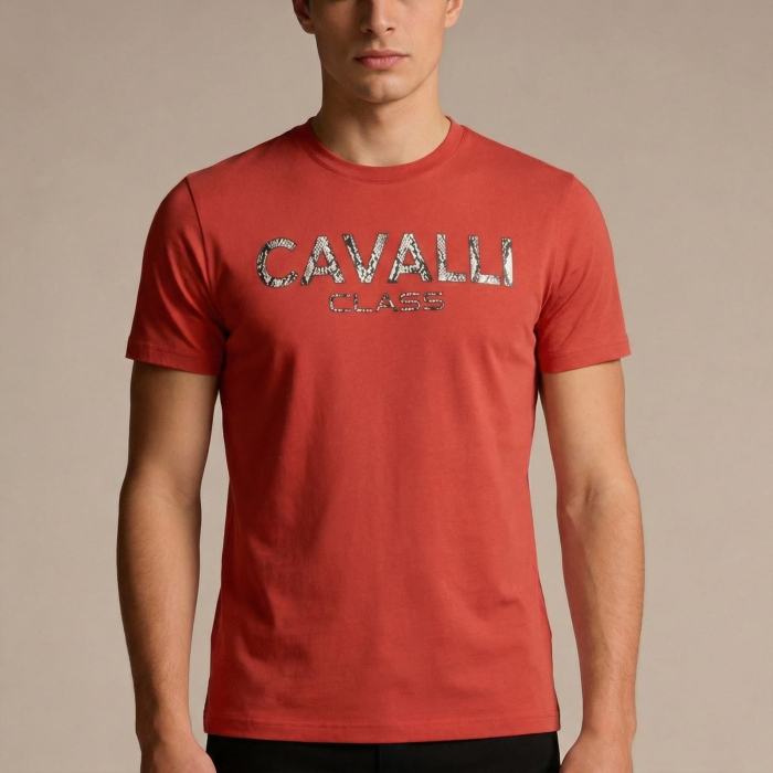 Tricou barbati Cavalli Class rosu model CA-36639 [2]