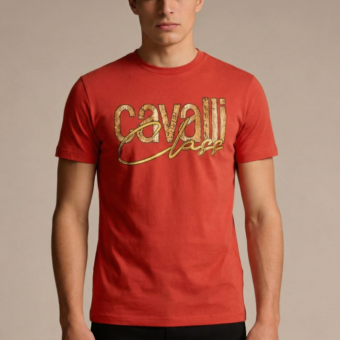 Tricou barbati Cavalli Class rosu model CA-36642 [2]