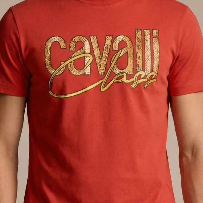 Tricou barbati Cavalli Class rosu model CA-36642 [3]