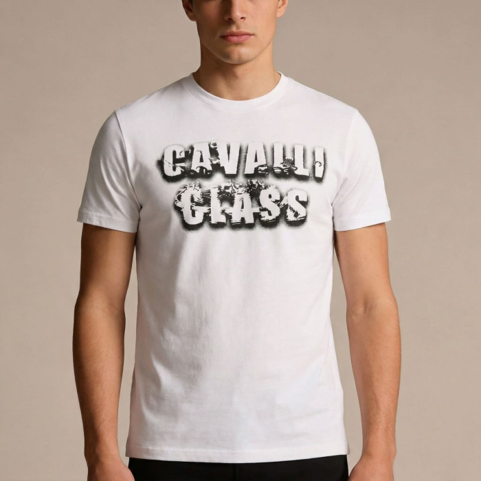 Tricou barbati Cavalli Class alb model CA-36645 [2]