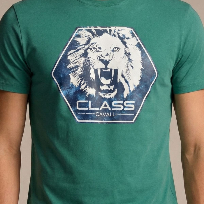 Tricou barbati Cavalli Class verde model CA-36647 [3]