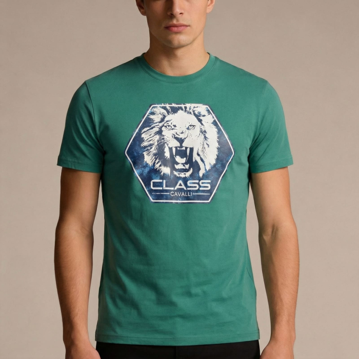 Tricou barbati Cavalli Class verde model CA-36647 [2]