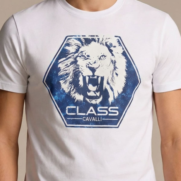 Tricou barbati Cavalli Class alb model CA-36649 [3]