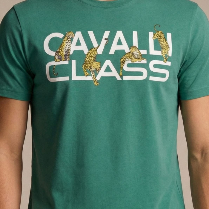Tricou barbati Cavalli Class verde model CA-36651 [3]