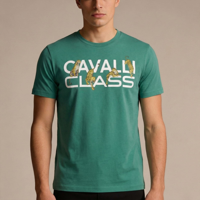 Tricou barbati Cavalli Class verde model CA-36651 [2]