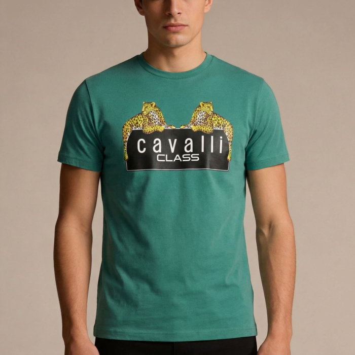 Tricou barbati Cavalli Class verde model CA-36654 [2]