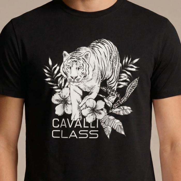 Tricou barbati Cavalli Class negru model CA-36655 [3]