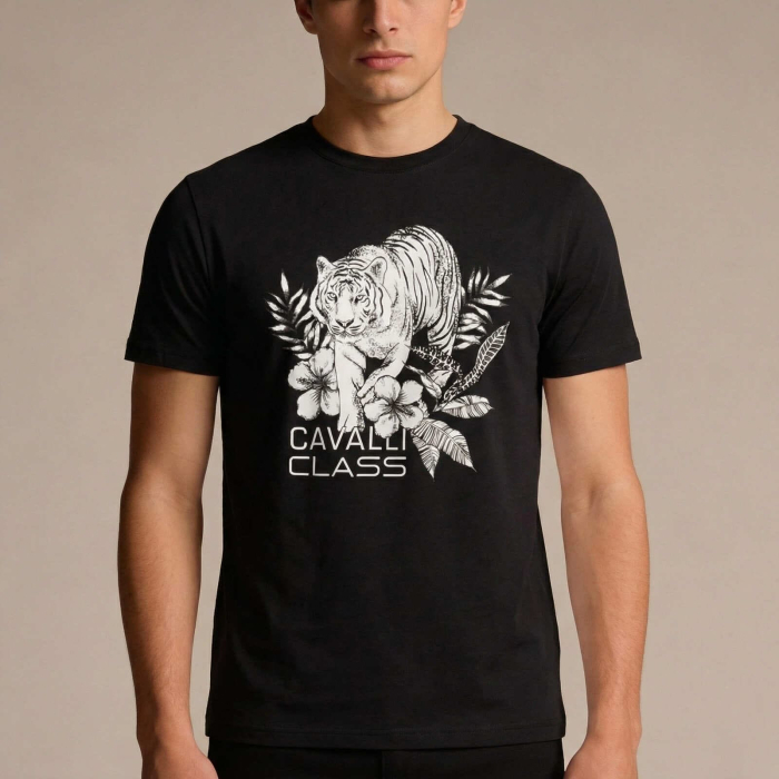 Tricou barbati Cavalli Class negru model CA-36655 [2]