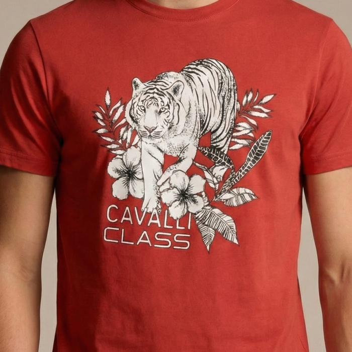 Tricou barbati Cavalli Class rosu model CA-36658 [3]