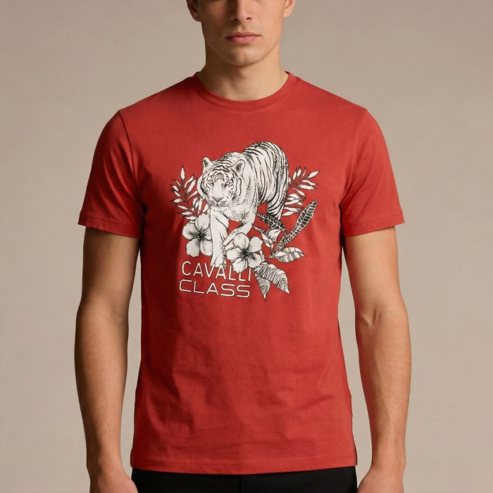 Tricou barbati Cavalli Class rosu model CA-36658 [2]