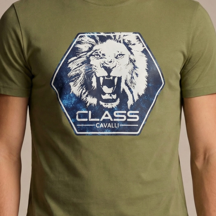 Tricou barbati Cavalli Class verde model CA-36662 [3]