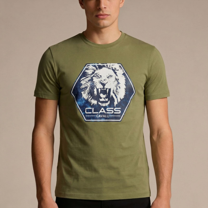 Tricou barbati Cavalli Class verde model CA-36662 [2]